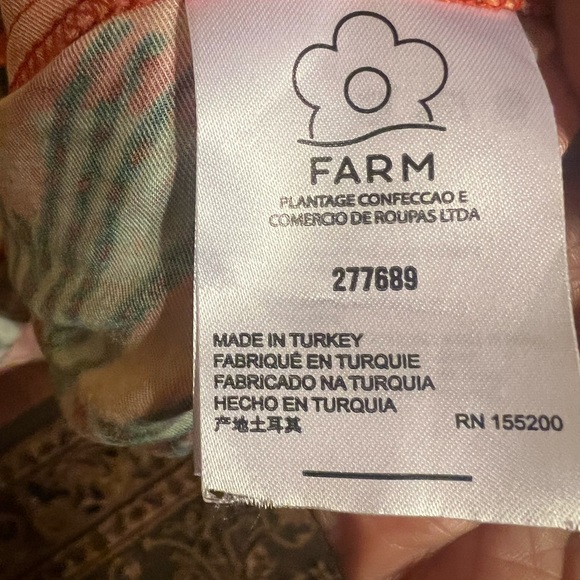 Farm Rio M Fiji One Shoulder Side Pockets Orange Toucan Print - Picture 11 of 13